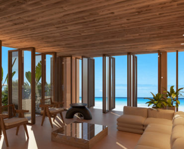 d beachfront property in tulum 4 vientos living room view