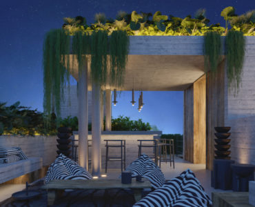 i lofts for sale in tulum jungle lofts rooftop night