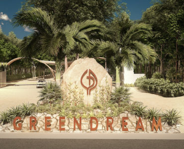 a green dream lots for sale in tulum entrance