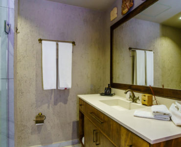 luxury real estate in aldea zama tulum art house bathroom
