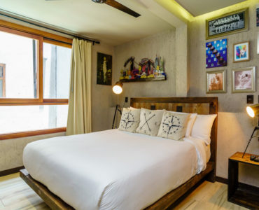 luxury real estate in aldea zama tulum art house bedroom