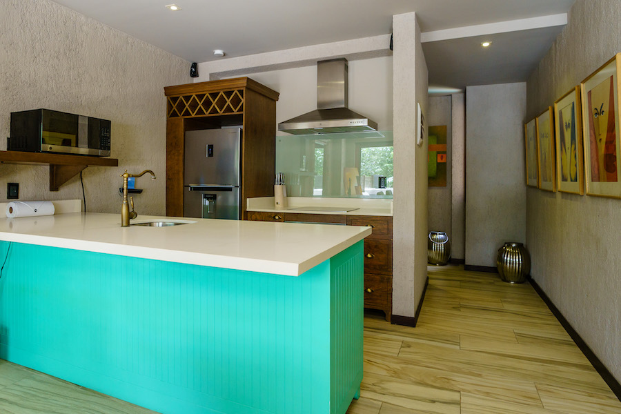 luxury real estate in aldea zama tulum art house kitchen island