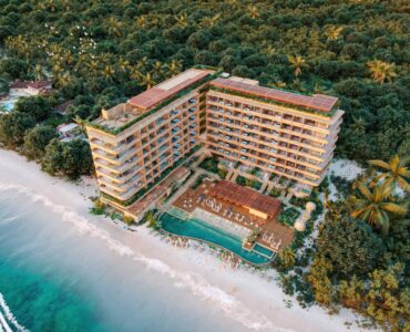 condos frente al mar puerto morelos mexico toma aérea