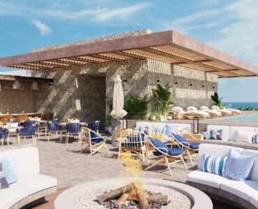 propiedades frente al mar en venta en puerto morelos sole blu rooftop con fogatero