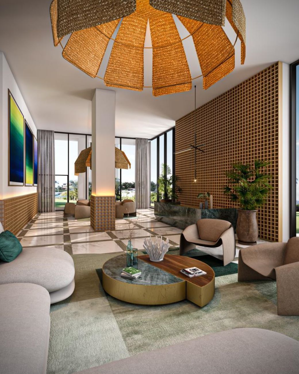 departamentos de lujo en venta en puerto cancun sls residences lobby