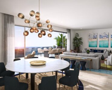 departamentos de lujo en venta en puerto cancun sls residences sala y comedor