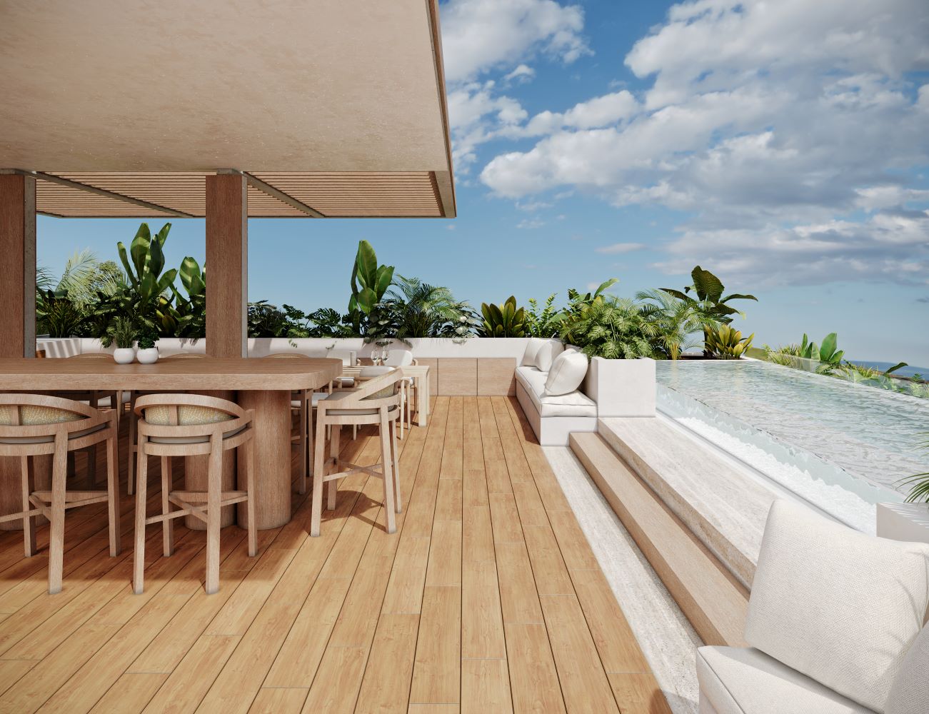 condos en venta en playa del carmen costera mamitas alberca infinity con vista al mar