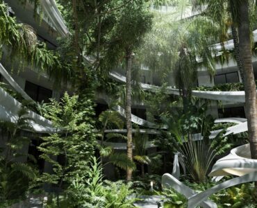 departamentos en venta tulum artem edificio verde con plantas