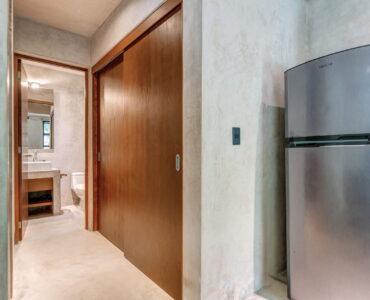 one bedroom ground floor condo tulum real estate sukha112 la veleta pasillo aisle