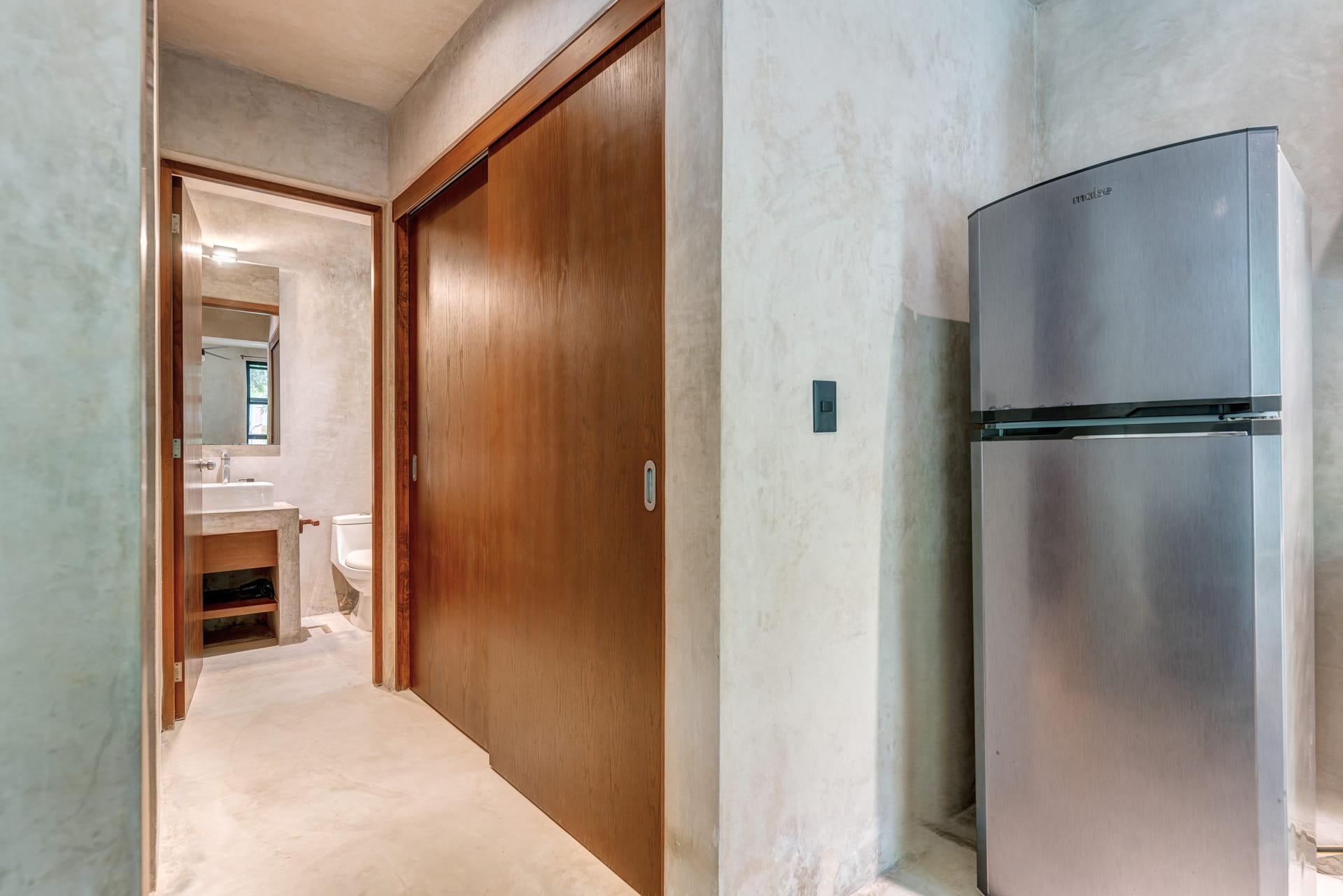 one bedroom ground floor condo tulum real estate sukha112 la veleta pasillo aisle