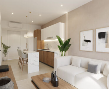condos for sale in playa del carmen zen living and kitchen one bedroom