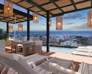 condos for sale in playa del carmen zen rooftop with sun beds ocean view