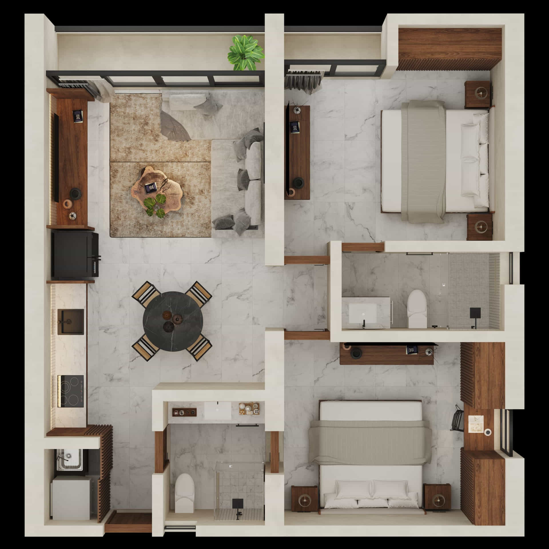 real estate puerto morelos piedra de mar two bedroom layout