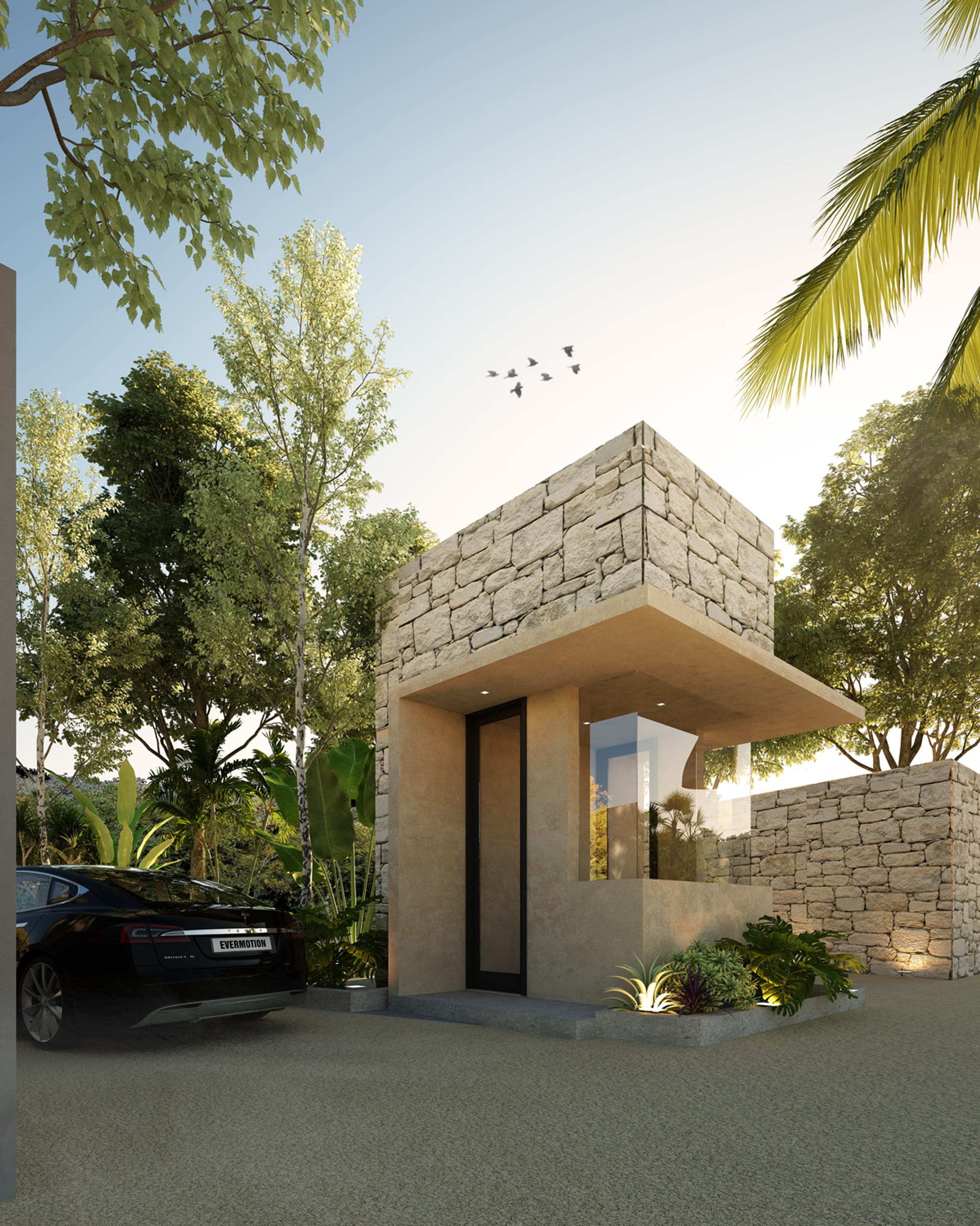 villas for sale in bacalar ichkabal main entrance front gate