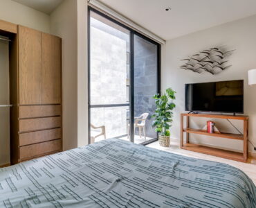 condo for sale in playa del carmen musa del carmen bedroom with terrace