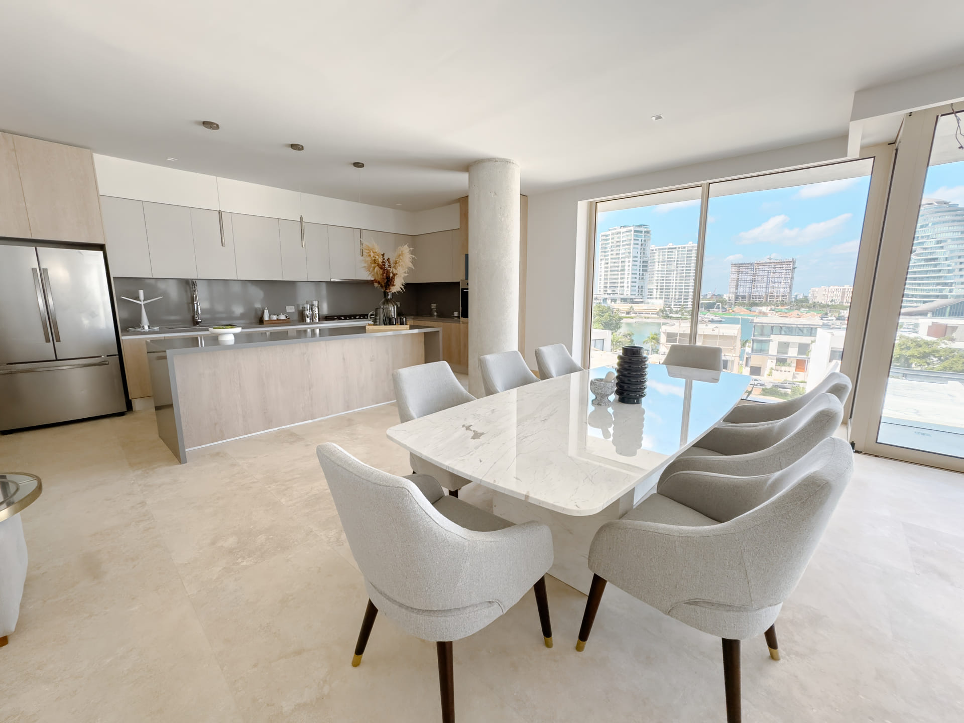 real estate puerto cantun alba dining with ocean view