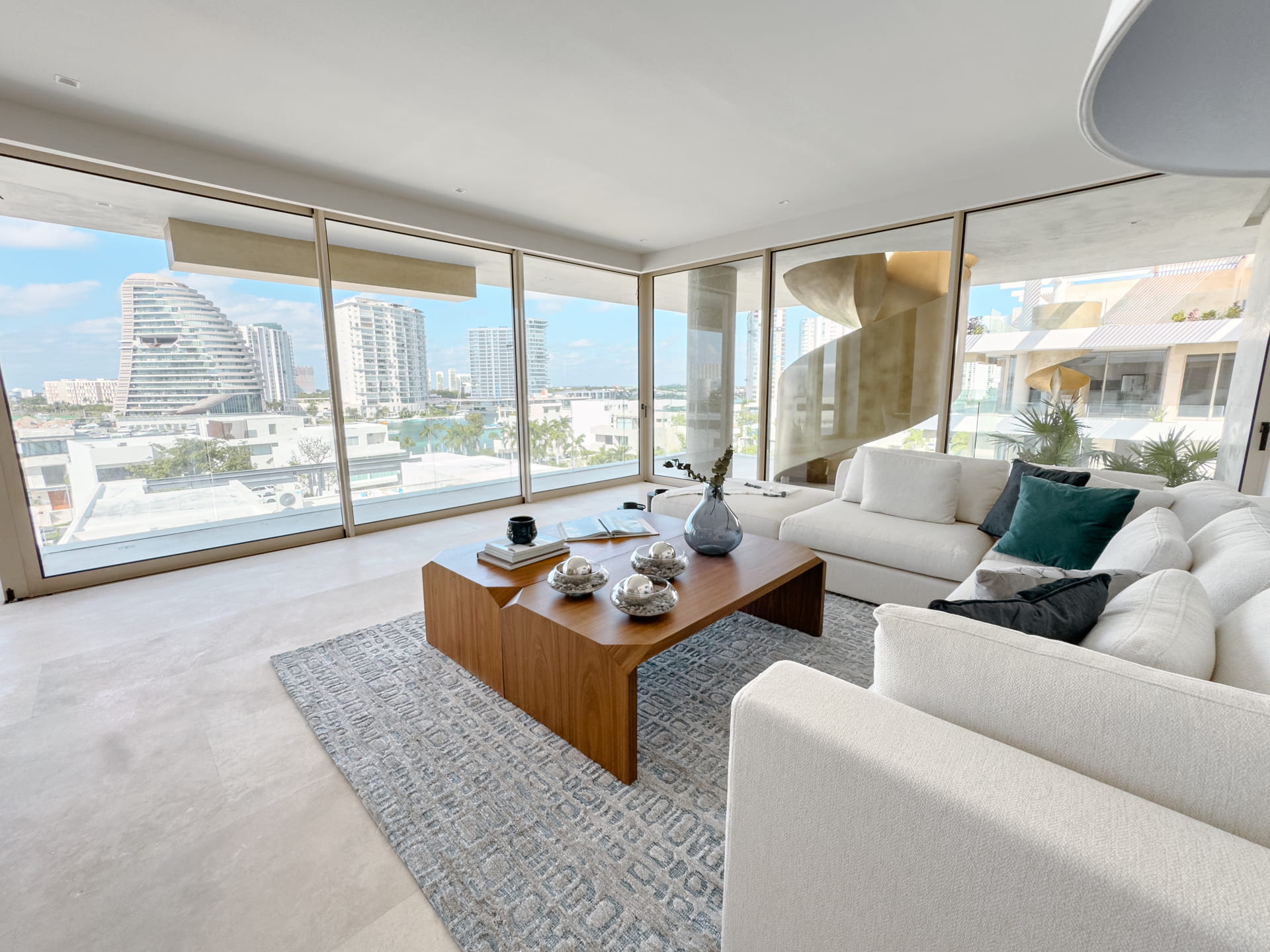 real estate puerto cantun alba living room and dining with terrace