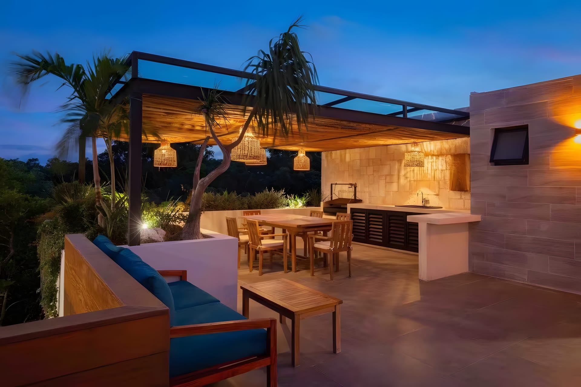sundara two bedroom condo for sale in tulum barbecue area