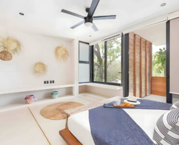 sundara two bedroom condo for sale in tulum bedroom with fan