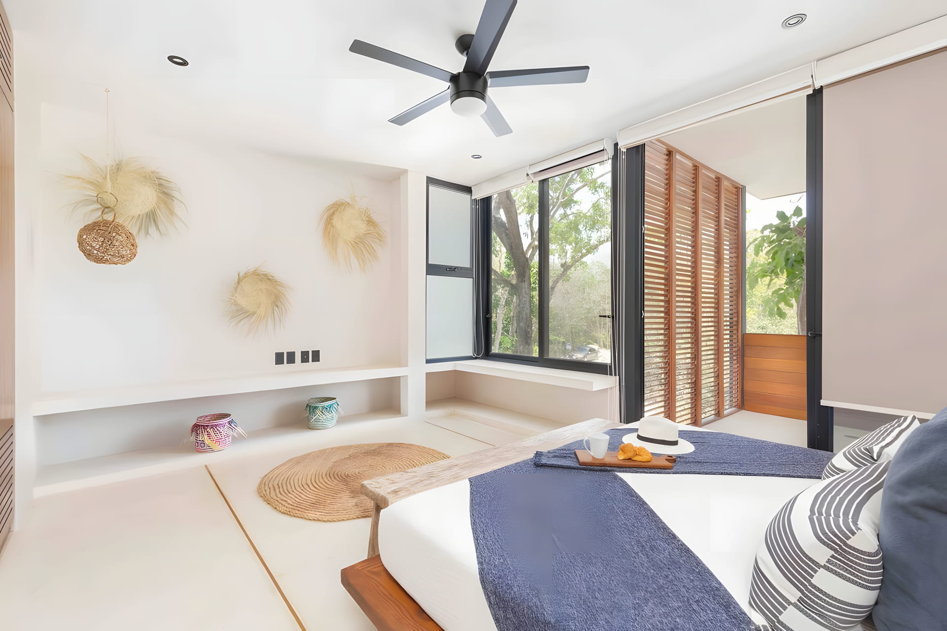 sundara two bedroom condo for sale in tulum bedroom with fan