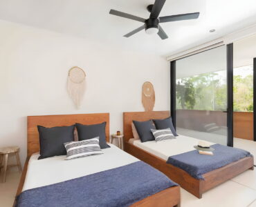 sundara two bedroom condo for sale in tulum guest bedroom with terrace