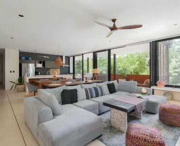 sundara two bedroom condo for sale in tulum living room and social area
