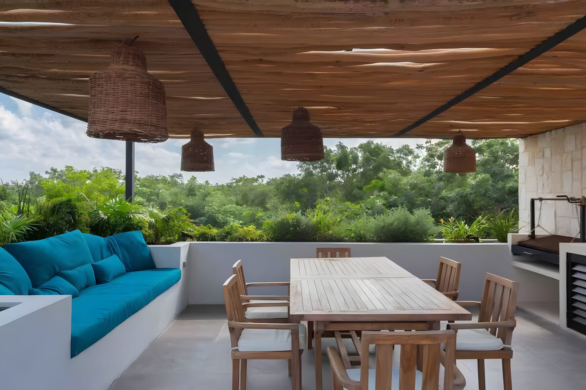 sundara two bedroom condo for sale in tulum terrace rooftop with jungle view