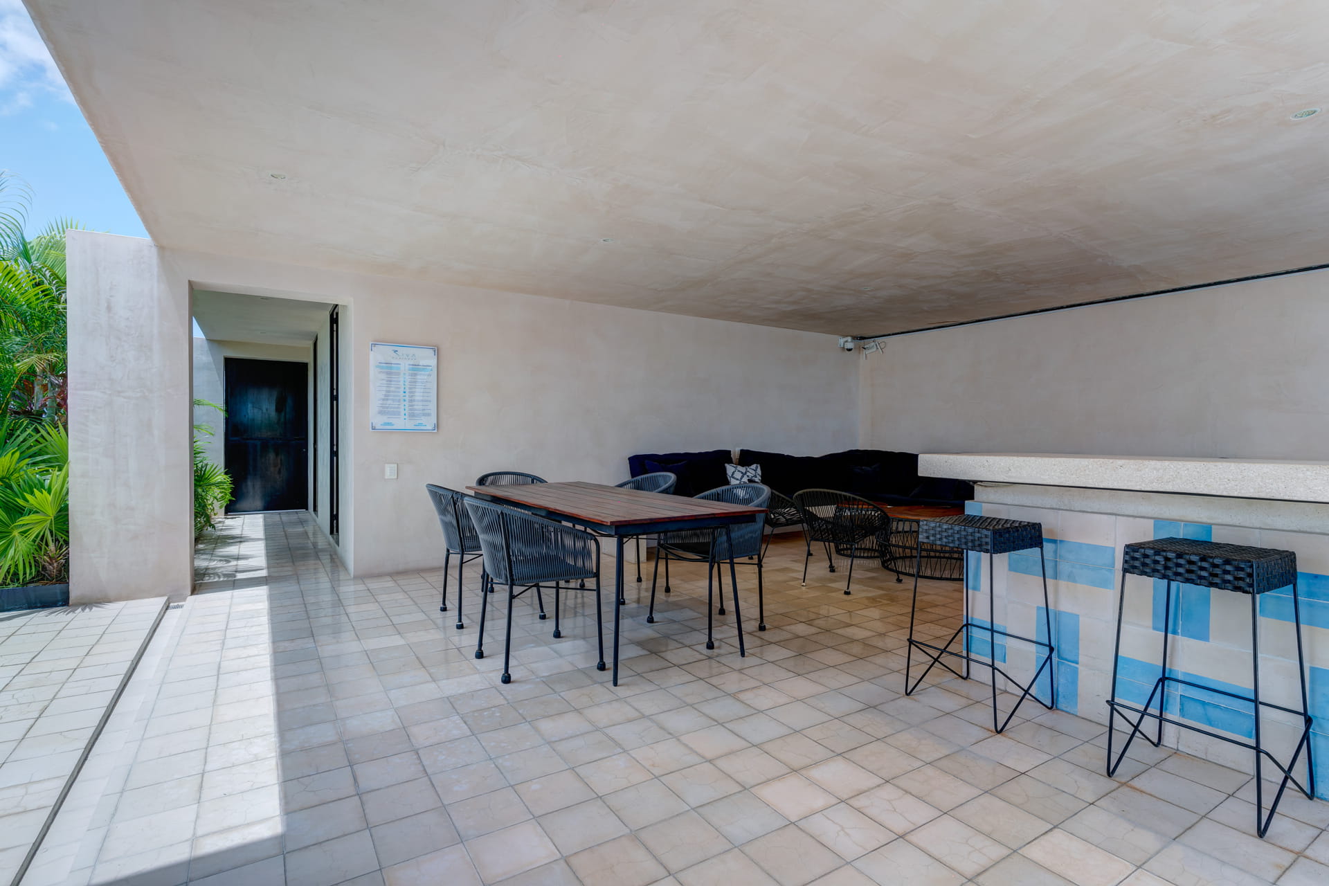 two bedroom condo riva playa del carmen common area grill