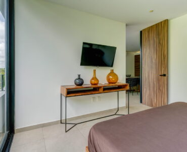 two bedroom condo riva playa del carmen master bedroom with terrace