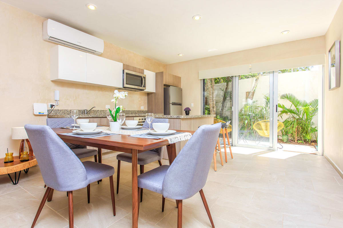 e condos for sale in tulum carmela dining to kitchen