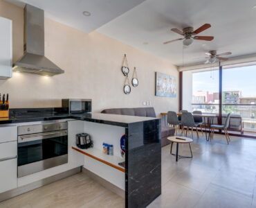 playa del carmen condos for sale 2 bedroom condo tzalam kitchen an open area