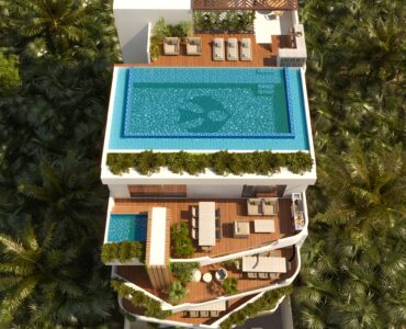 puerto morelos real estate soulam condo building swimming pool