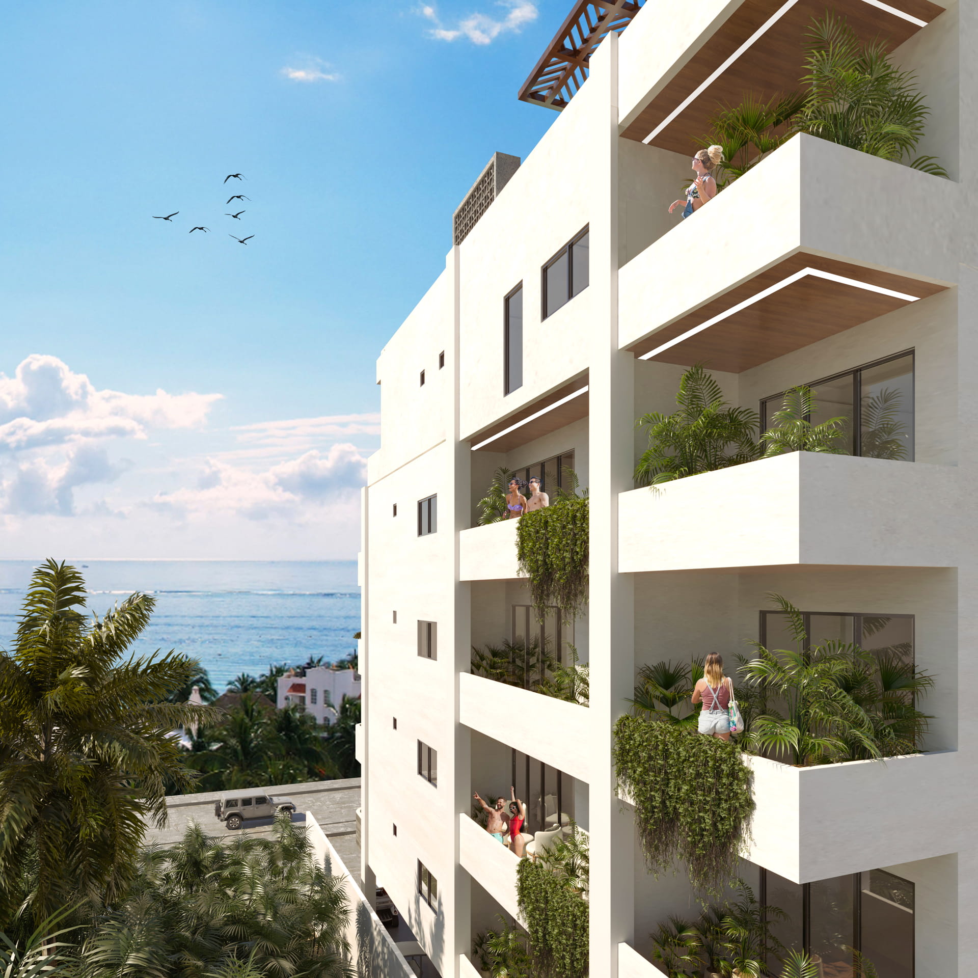 puerto morelos real estate soulam condo building terraces