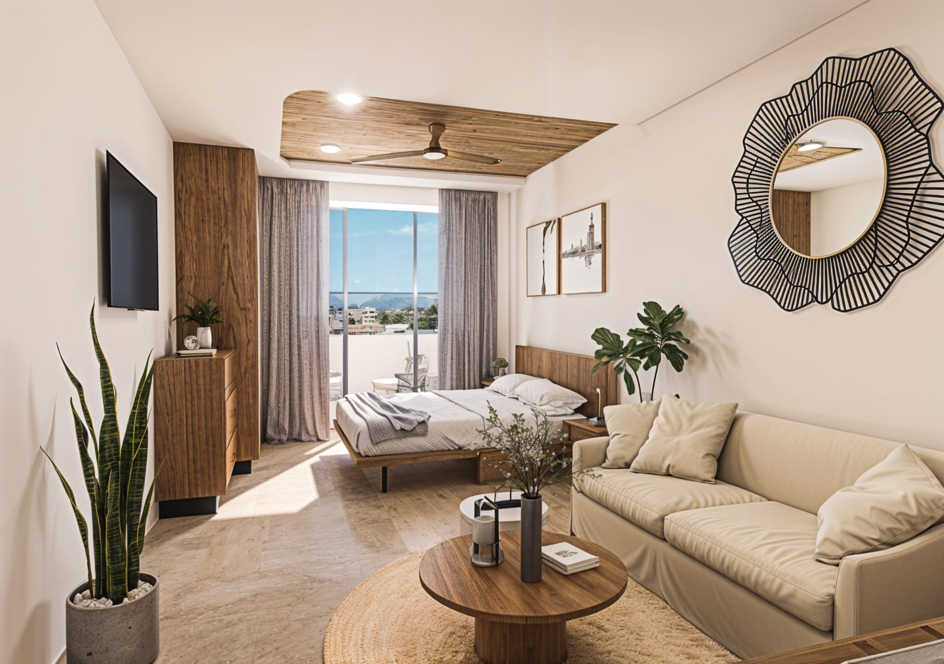 puerto morelos real estate soulam condo living area