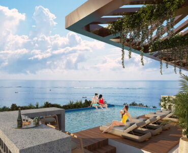 puerto morelos real estate soulam condo pool with amazing ocean view