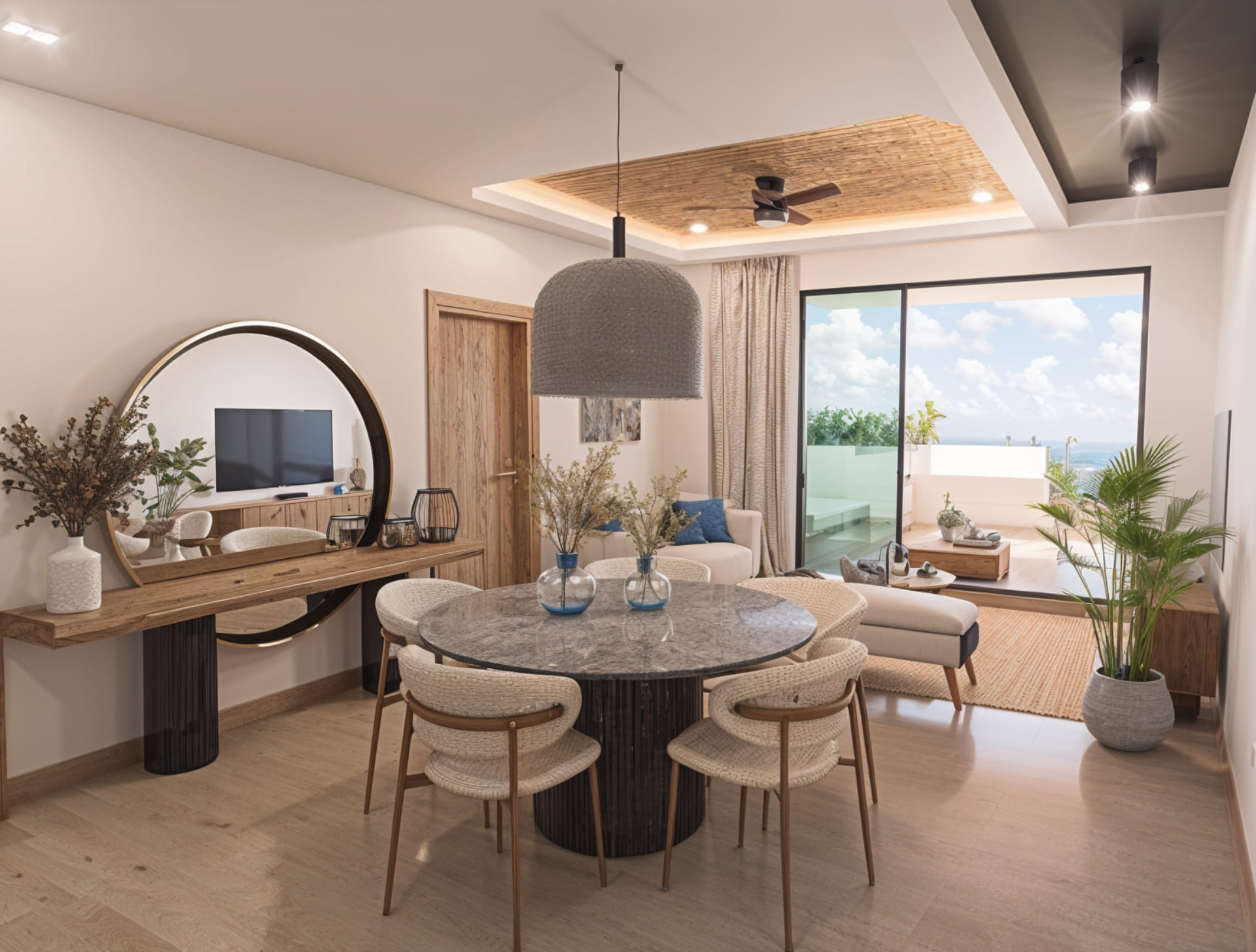 real estate in puerto morelos soulam living dining room