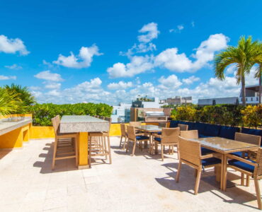 two bedroom ground floor condo in playa del carmen lunada grill area