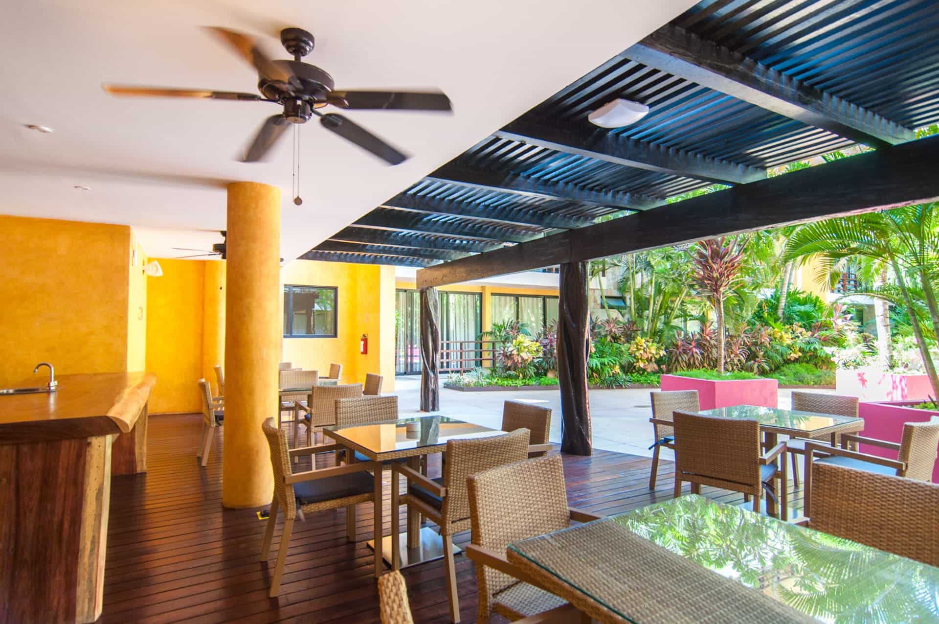 two bedroom ground floor condo in playa del carmen lunada lounge area