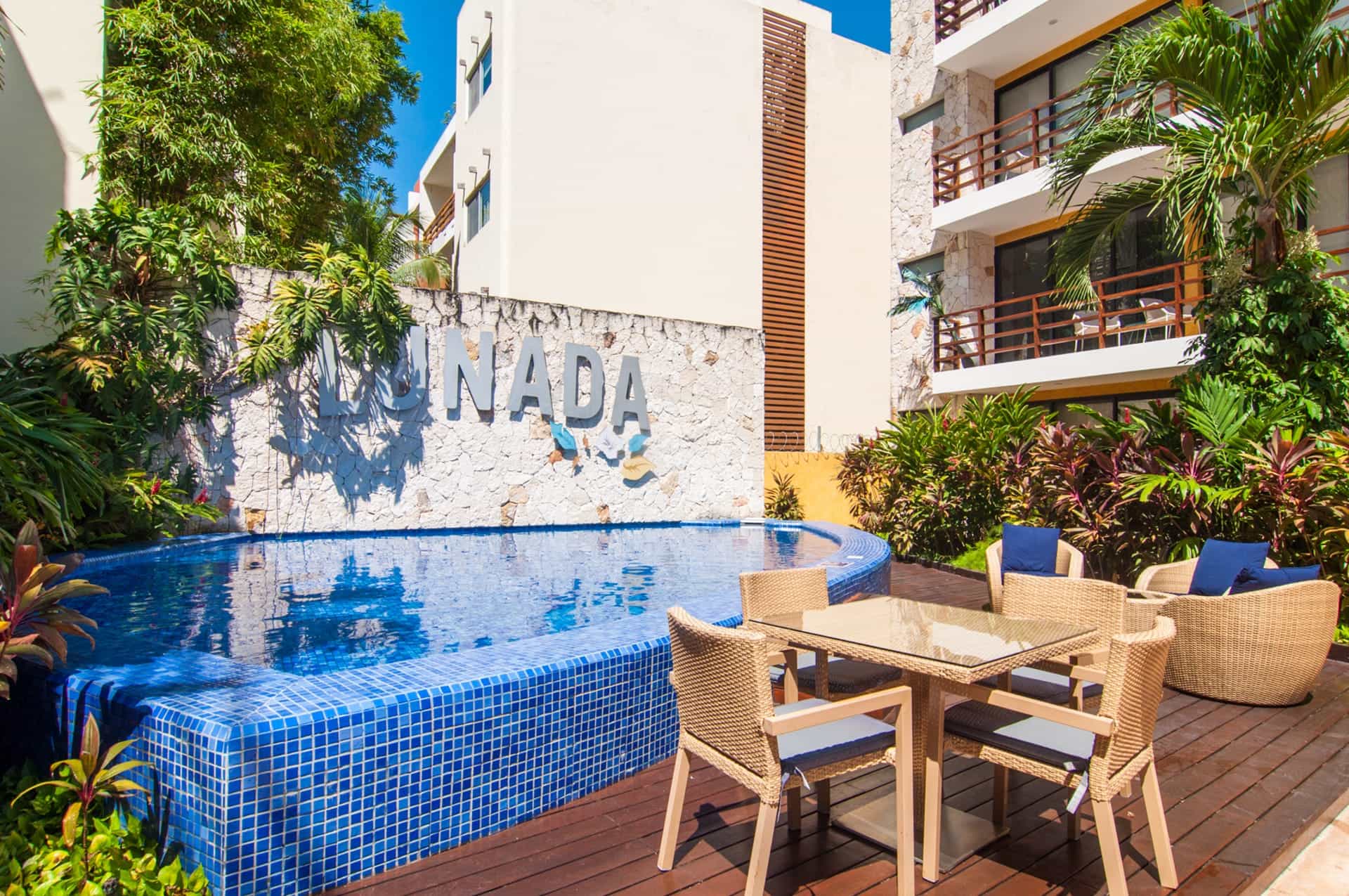 two bedroom ground floor condo in playa del carmen lunada pool