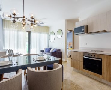 playa del carmen real estate ipana condos dining area and open kitchen