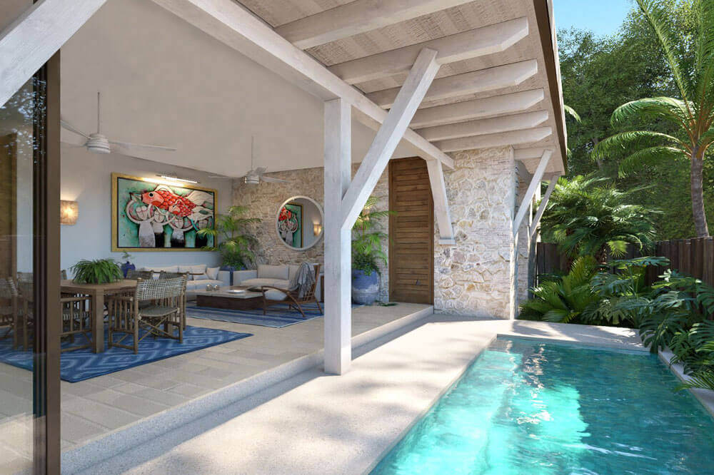 puerta azul private swimming pool