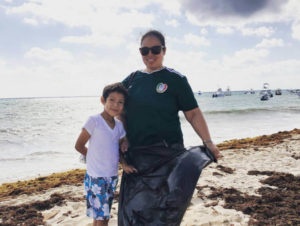 riviera maya real estate beach clean up with kids