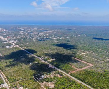 b lot for sale in tulum aerial