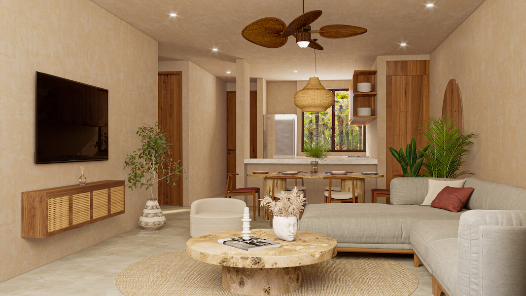 c aldea savia houses and apartments for sale in tulum living room