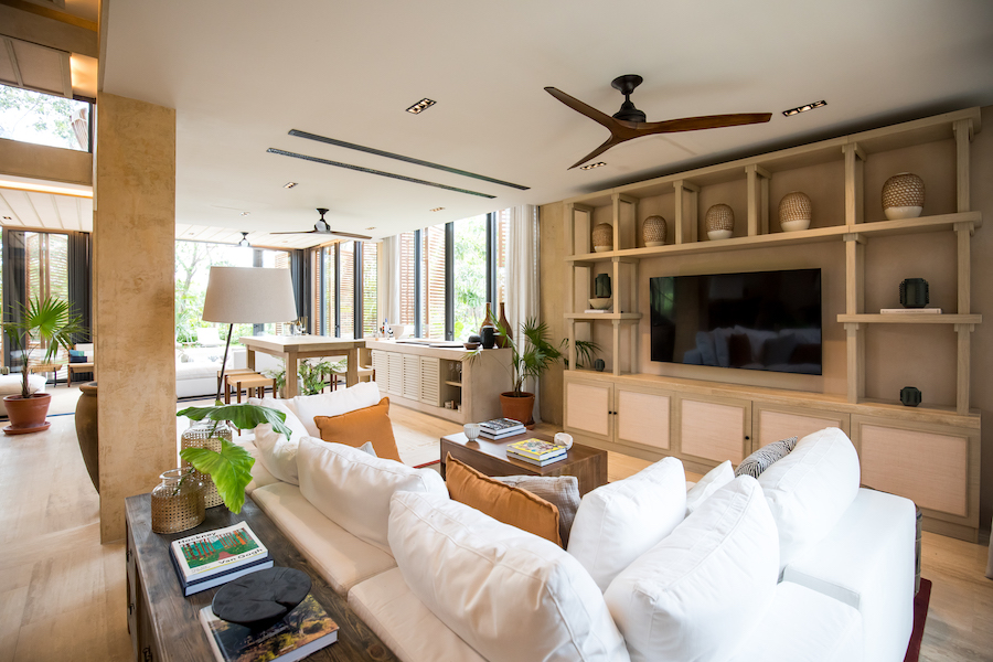 c palm villas luxury houses in playa del carmen tv room