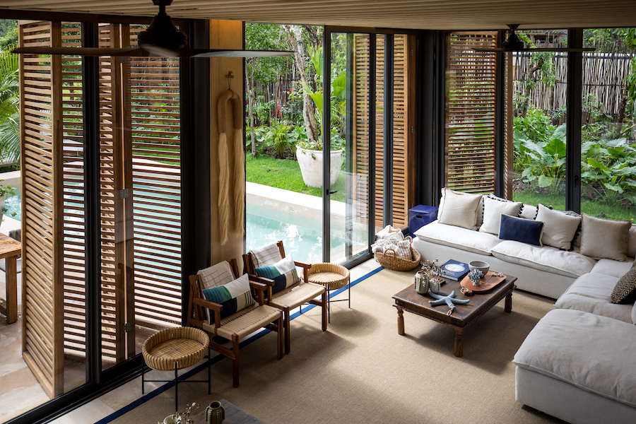 i palm villas luxury houses in playa del carmen living room