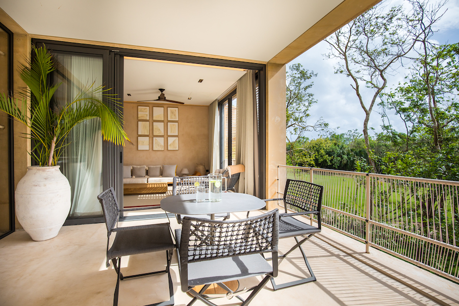 n palm villas luxury houses in playa del carmen guest bdrm terrace
