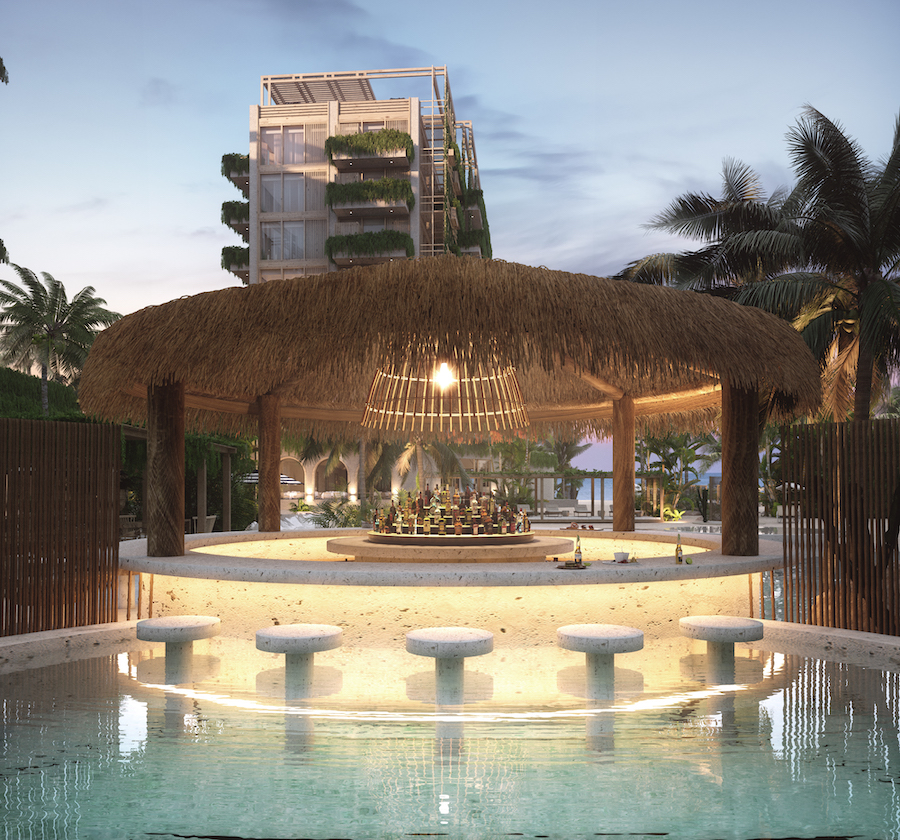 g costa residences luxury condos for sale in playa del carmen pool bar