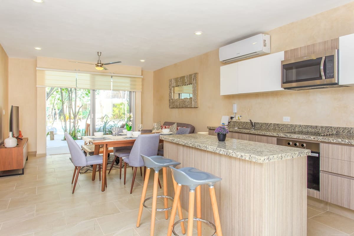 h condos for sale in tulum carmela kitchen to living