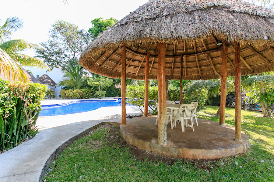 o condo for sale in playacar pakal common area palapa